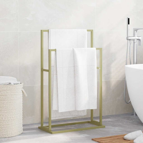 Vidaxl handdoekenrek vrijstaand 48x24x78,5 cm ijzer goudkleurig
