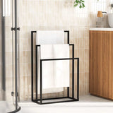 Vidaxl handdoekenrek vrijstaand 48x24x79 cm ijzer zwart