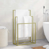 Vidaxl handdoekenrek vrijstaand 48x24x79 cm ijzer goudkleurig