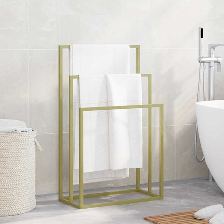 Vidaxl handdoekenrek vrijstaand 48x24x79 cm ijzer goudkleurig