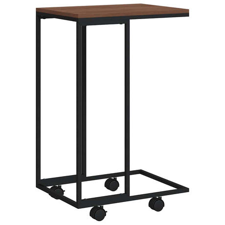 Vidaxl bijzettafel met wieltjes 40x30x63,5 bewerkt hout zwart