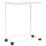 Vidaxl bijzettafel met wieltjes 55x35x70 cm bewerkt hout wit