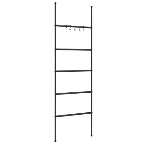 Vidaxl handdoekenrek met 5 niveaus, zwart 58x175 cm, ijzer