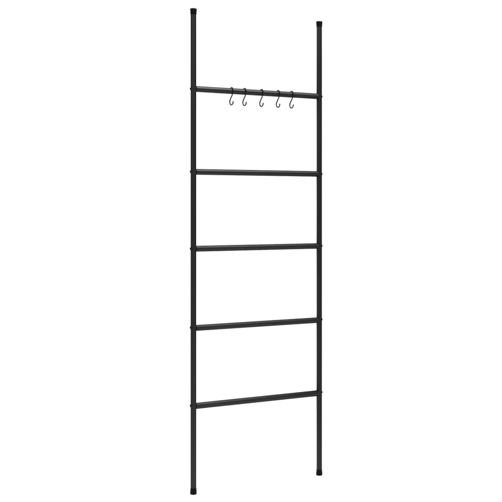 Vidaxl handdoekenrek ladder met 5 lagen 58x175 cm ijzer zwart