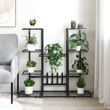 Vidaxl bloemenstandaard 94,5x25x89 cm ijzer zwart