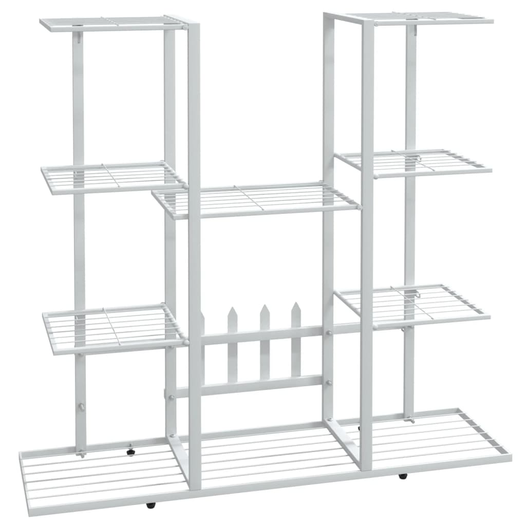 VidaXL Bloemenstandaard 94,5x25x89 cm ijzer wit