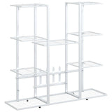 Vidaxl bloemenstandaard 94,5x25x89 cm ijzer wit