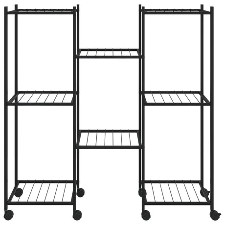 Vidaxl bloemenstandaard met wielen 83x25x83,5 cm ijzer zwart
