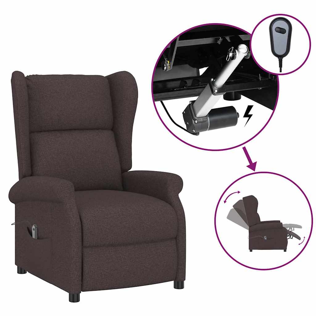 Vidaxl fauteuil verstelbaar elektrisch stof bruin