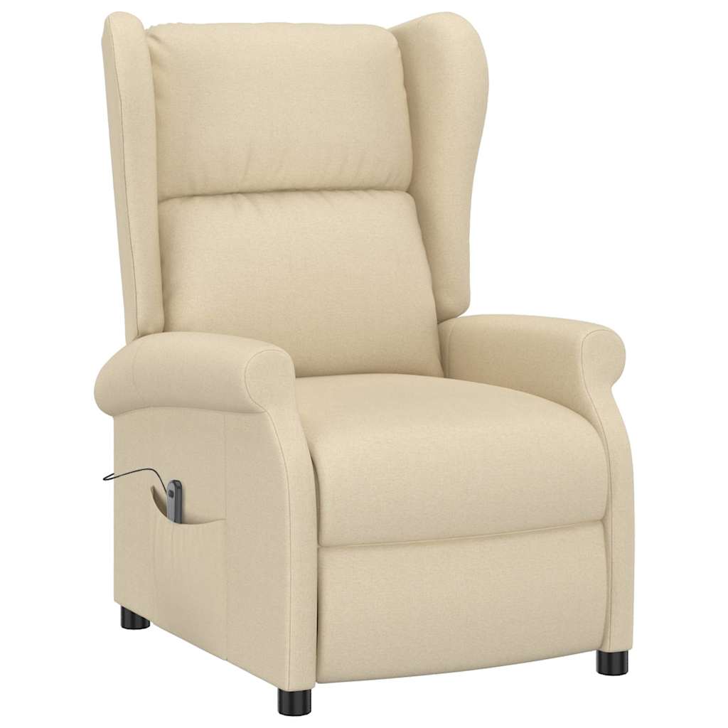 Vidaxl fauteuil verstelbaar elektrisch stof crème
