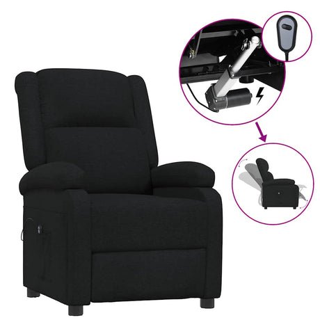 Vidaxl fauteuil verstelbaar elektrisch stof zwart