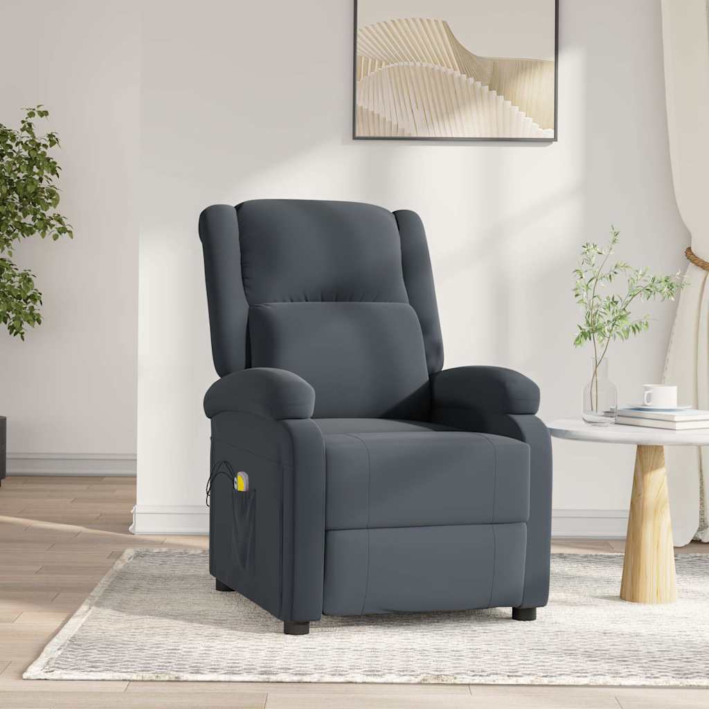 Vidaxl massagestoel elektrisch fluweel donkergrijs