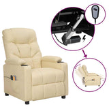 Vidaxl massagestoel elektrisch stof crèmekleurig