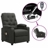 Vidaxl massagestoel elektrisch stof donkergrijs