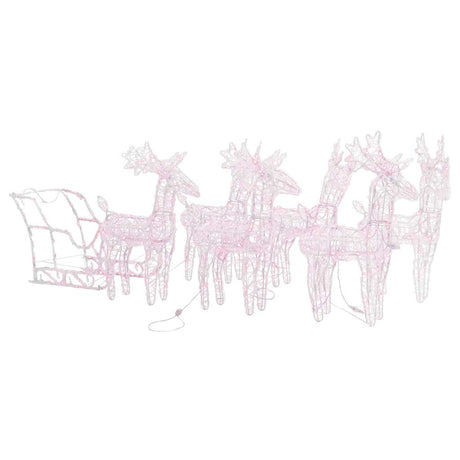 Vidaxl kerstversiering rendieren en slee 320 led's acryl