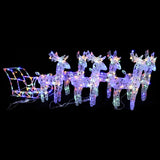 VidaXL Kerstversiering rendieren en slee 320 LED's acryl