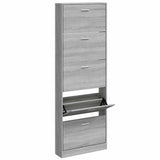 Vidaxl schoenenkast 59x17x169 cm bewerkt hout grijs sonoma eikenkleur
