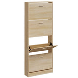 Vidaxl schoenenkast 59x17x150 cm bewerkt hout eikenkleurig