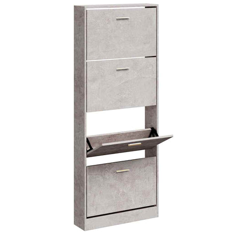 Vidaxl schoenenkast 59x17x150 cm bewerkt hout betongrijs