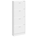 Vidaxl schoenenkast 59x17x150 cm bewerkt hout hoogglans wit