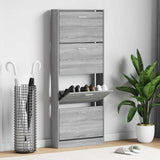 Vidaxl schoenenkast 59x17x150 cm bewerkt hout grijs sonoma