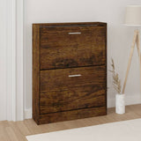 Vidaxl schoenenkast 59x17x81 cm bewerkt hout gerookt eikenkleurig