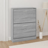 Vidaxl schoenenkast 59x17x81 cm bewerkt hout grijs sonoma