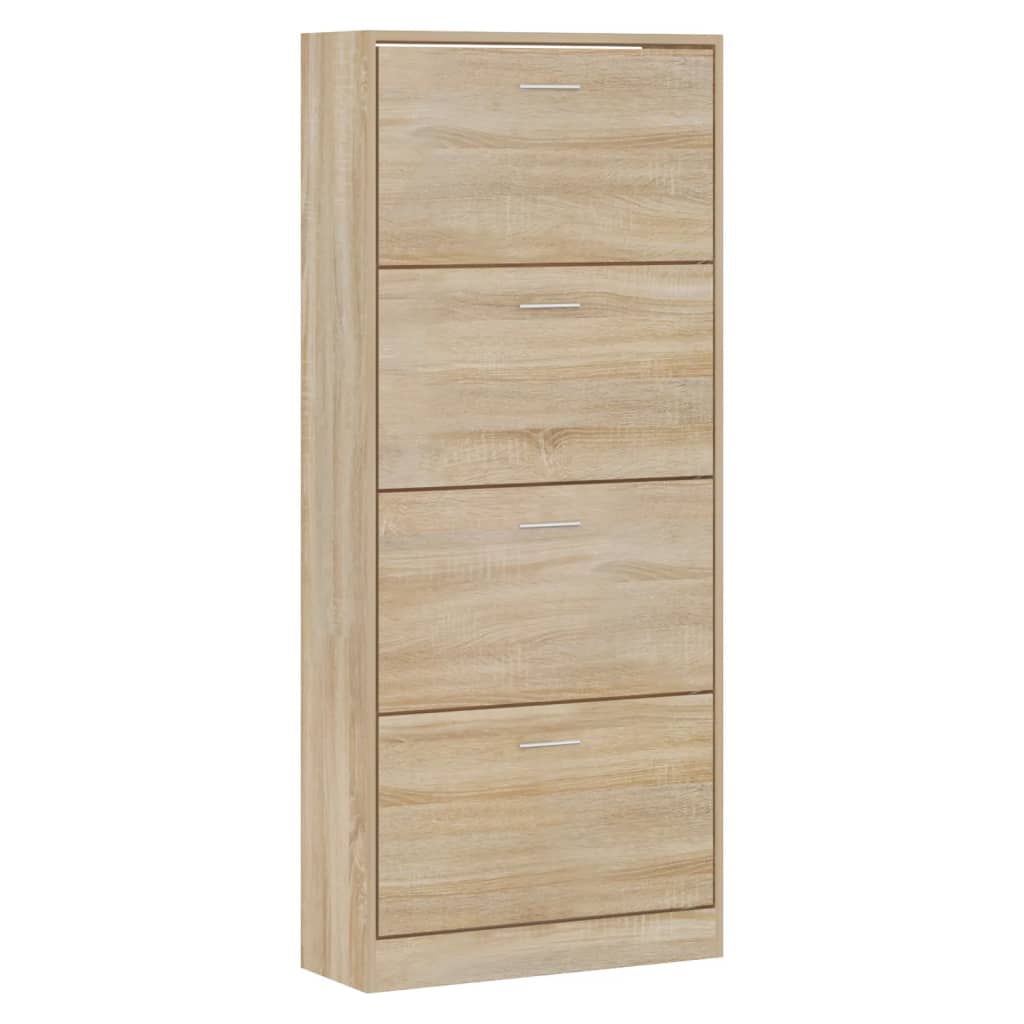 Vidaxl schoenenkast 63x24x147 cm bewerkt hout sonoma eikenkleurig