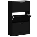 Vidaxl schoenenkast 63x24x103 cm bewerkt hout zwart