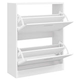 Vidaxl schoenenkast 63x24x81 cm bewerkt hout hoogglans wit