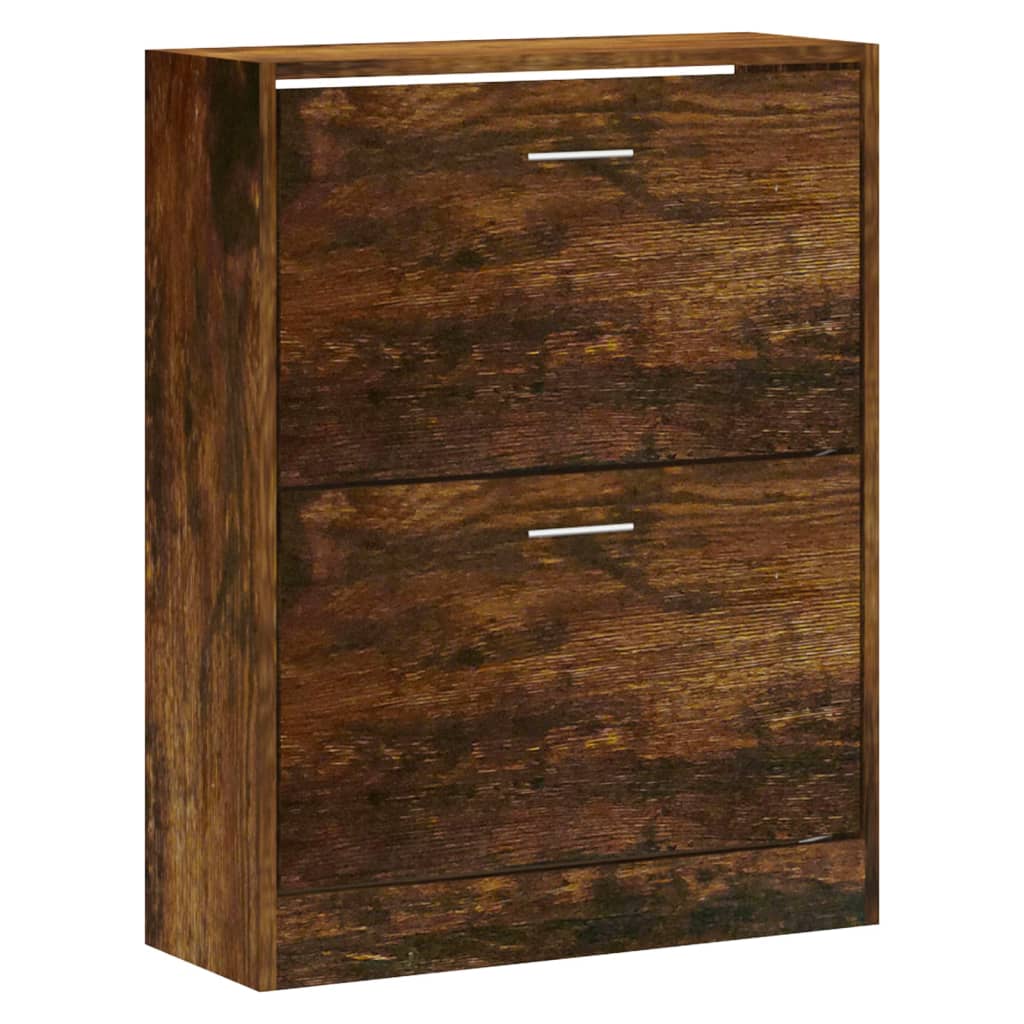 Vidaxl schoenenkast 63x24x81 cm bewerkt hout gerookt eikenkleurig