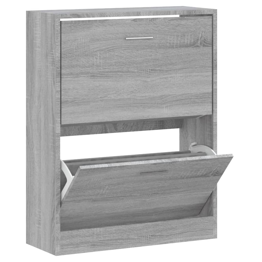 Vidaxl schoenenkast 63x24x81 cm bewerkt hout grijs sonoma