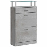 Vidaxl schoenenkast 63x24x104 cm bewerkt hout betongrijs