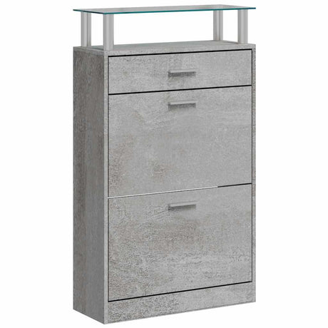 Vidaxl schoenenkast 63x24x104 cm bewerkt hout betongrijs