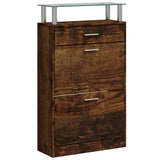 Vidaxl schoenenkast 63x24x104 cm bewerkt hout gerookt eikenkleurig