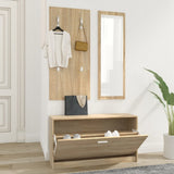 Vidaxl schoenenkastset 3-in-1 bewerkt hout sonoma eikenkleurig