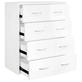 Vidaxl dressoir met 4 lades 60x30,5x71 cm hoogglans wit