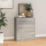 Vidaxl dressoir met 4 lades 60x30,5x71 cm grijs sonoma