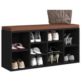 Vidaxl schoenenbank 103x30x48 cm bewerkt hout zwart