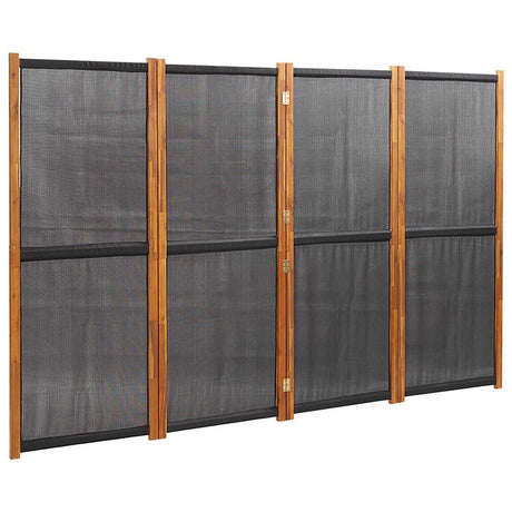 Vidaxl kamerscherm met 4 panelen 280x180 cm zwart
