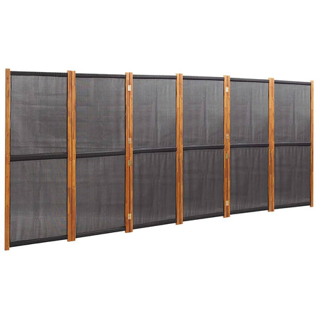 Vidaxl kamerscherm met 6 panelen 420x180 cm zwart