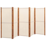 Vidaxl kamerscherm met 5 panelen 350x180 cm crèmewit