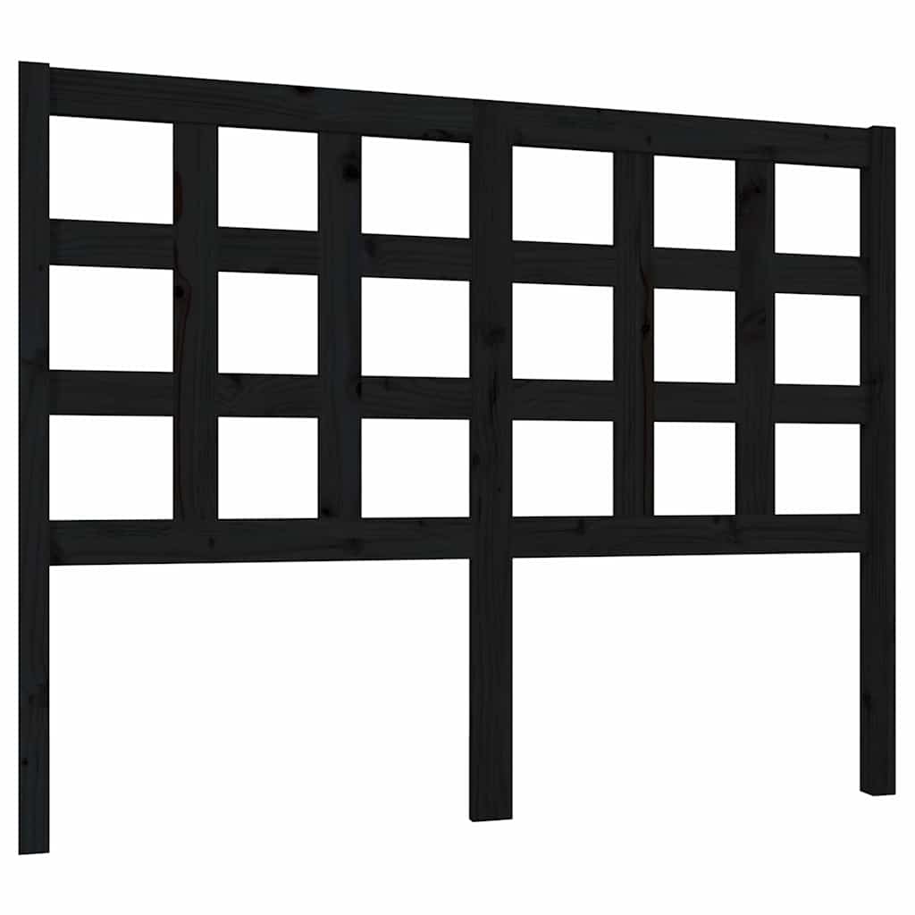 Vidaxl hoofdbord 125,5x4x100 cm massief grenenhout zwart