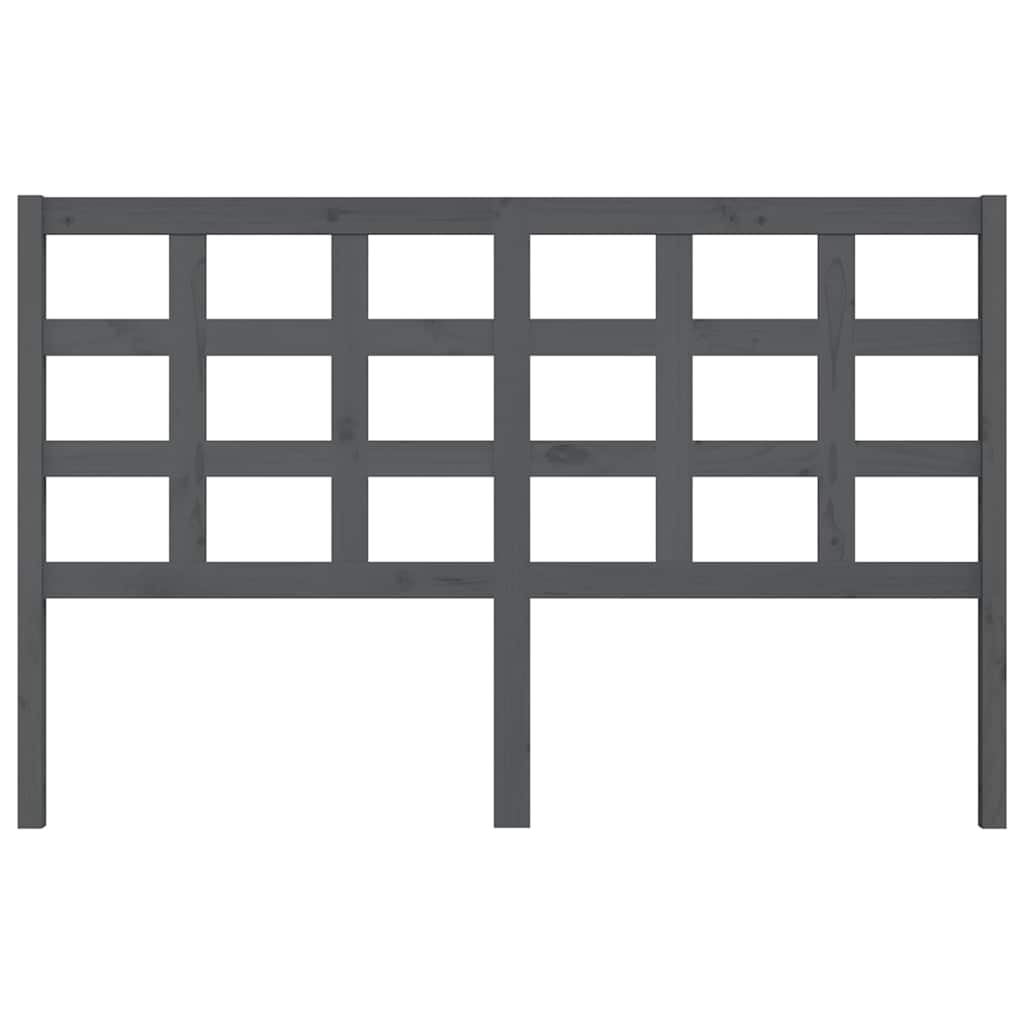 Vidaxl hoofdbord 156x4x100 cm massief grenenhout grijs