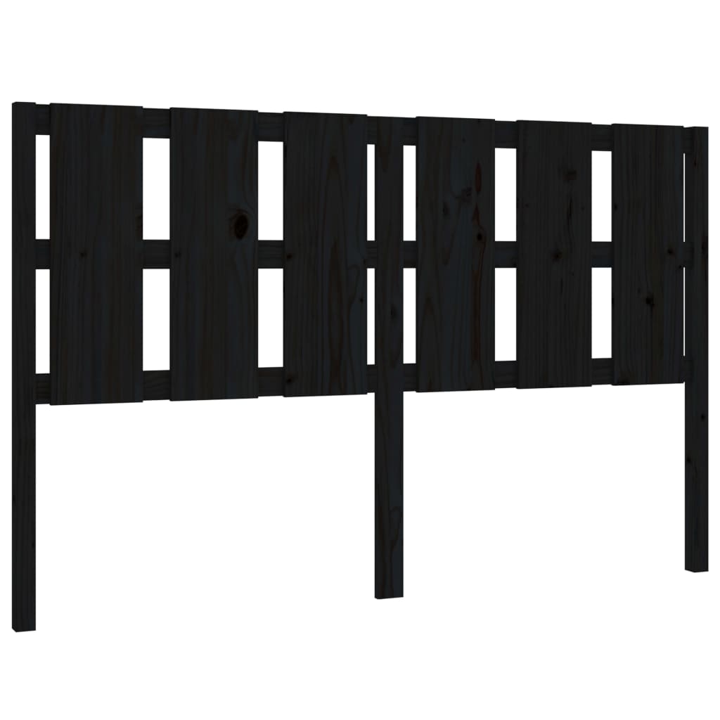 Vidaxl hoofdbord 155,5x4x100 cm massief grenenhout zwart
