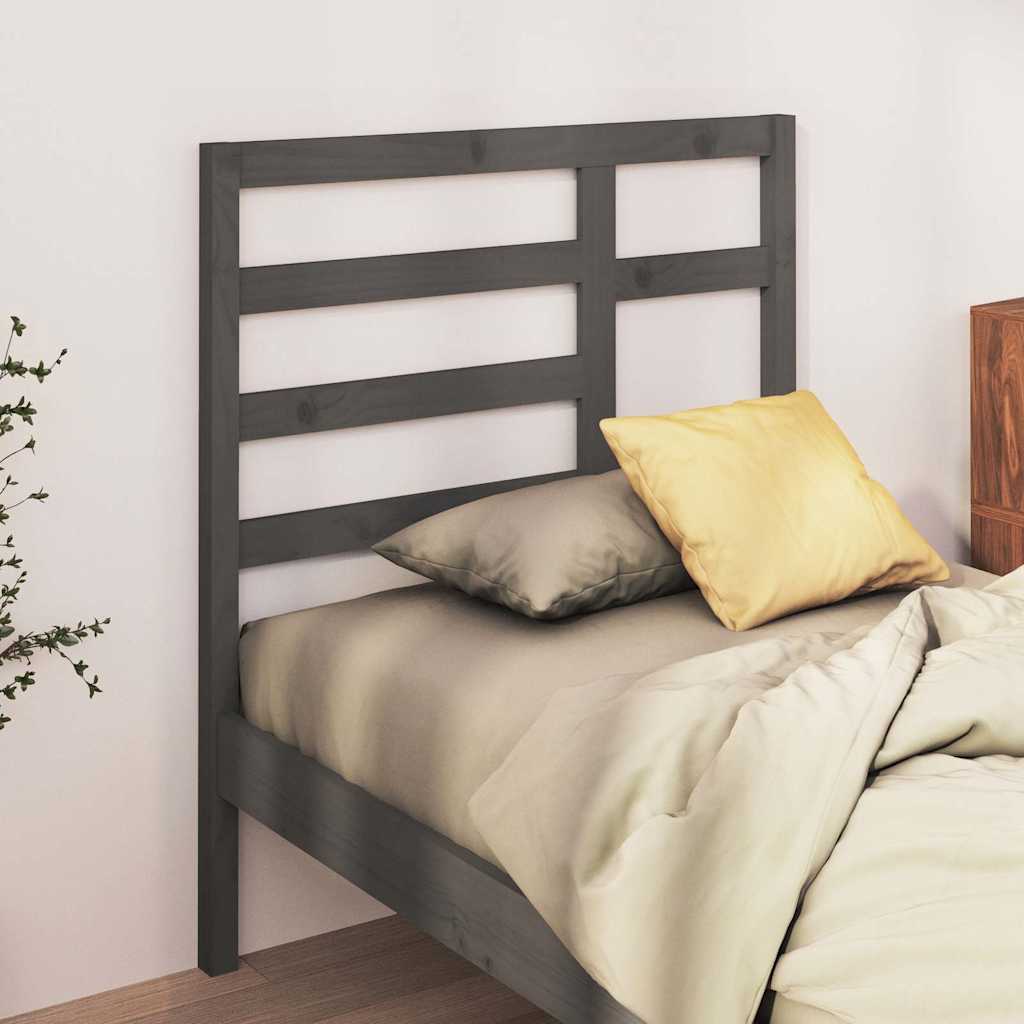 Vidaxl hoofdbord 96x4x104 cm massief grenenhout grijs