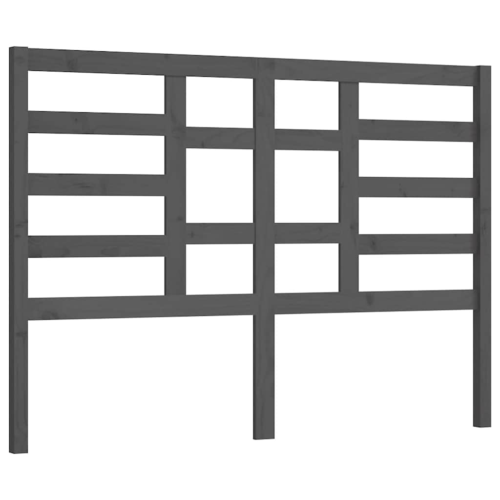 Vidaxl hoofdbord 126x4x104 cm massief grenenhout grijs