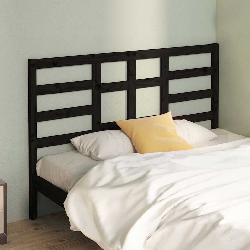 Vidaxl hoofdbord 156x4x104 cm massief grenenhout zwart