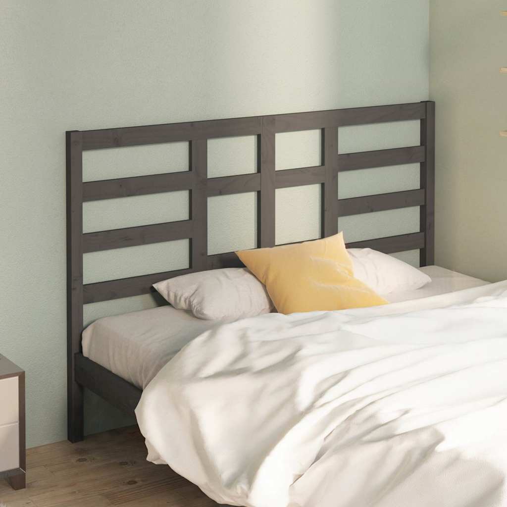 Vidaxl hoofdbord 166x4x104 cm massief grenenhout grijs