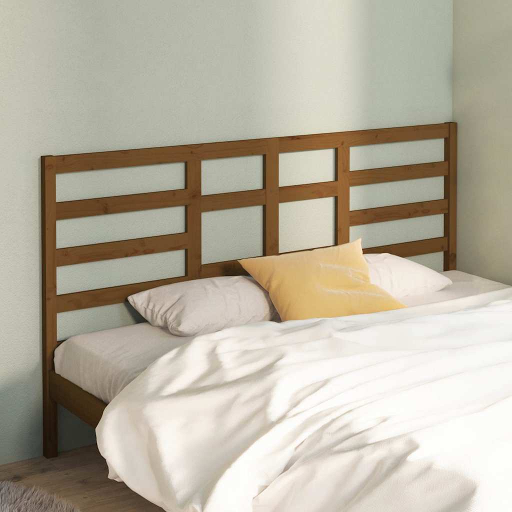 Vidaxl hoofdbord 186x4x104 cm massief grenenhout honingbruin